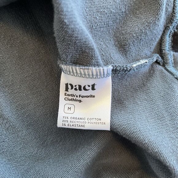 PACT Hoodie Womens M Dark Cloud Bounce Bell Sleeve Sweatshirt Blue Gray Boho - Picture 11 of 14